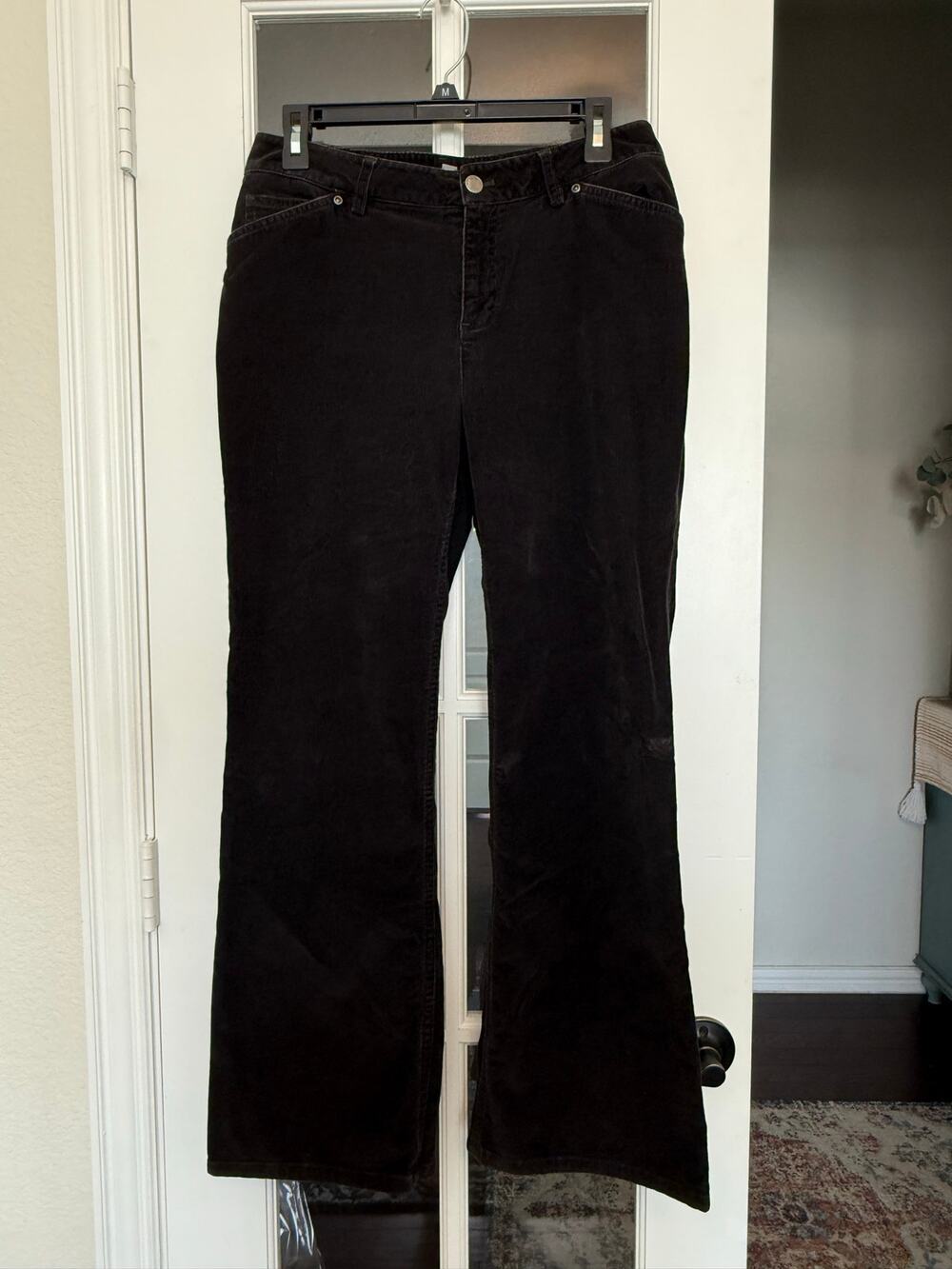 J. Jill Perfect Fit Black Corduroy Pants Size 8P Petite Stretch Bootcut
